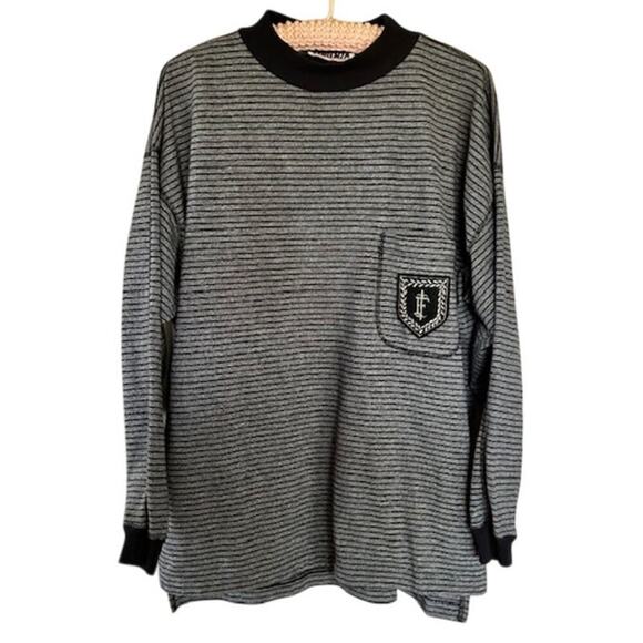 Vintage FORÈNZA Crest Long Sleeve Striped Shirt – Made in Korea – Size L - Picture 1 of 6